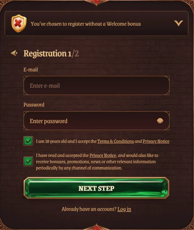 CrazyTower Casino – rejestracja konta