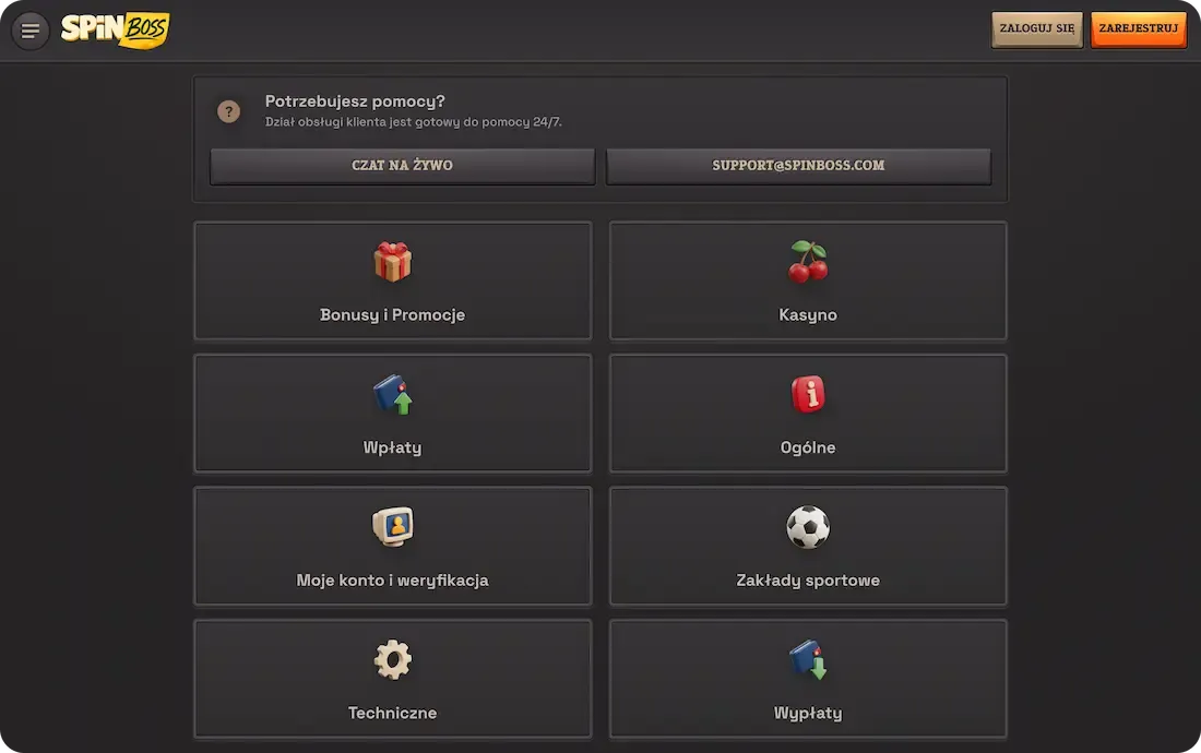SpinBoss Casino – najczęstsze pytania